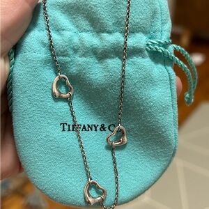 Tiffany & Co. Silver Trio Heart Charm Necklace